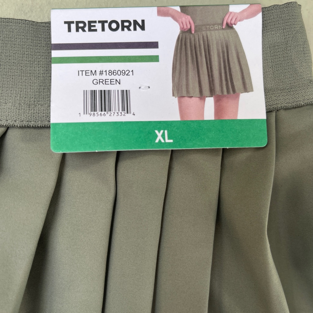 Women's Tretorn Green Pleated Skater Skirt XL